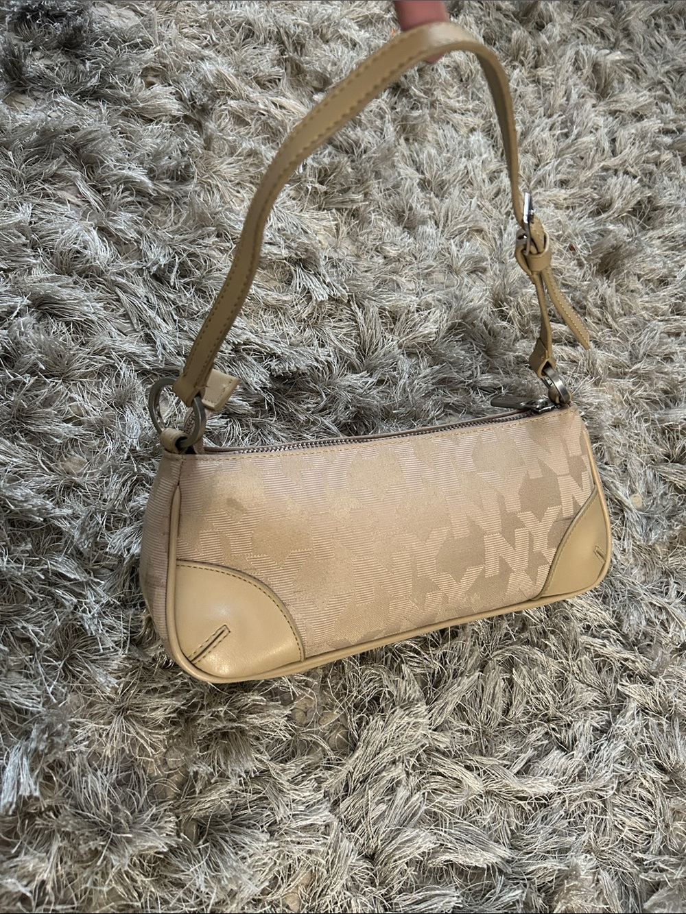 Y2K New York and company bag Beige Women's Shoulder Bag with Logo Pattern
